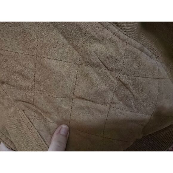 Southpole Thick Coat Adj Hood Lined Elbows Pockets SZ S Khaki Brown Zip & Button - Picture 6 of 14